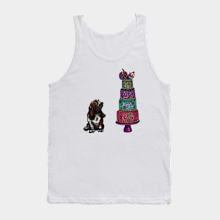 Basset hound with birthday cake Tank Top